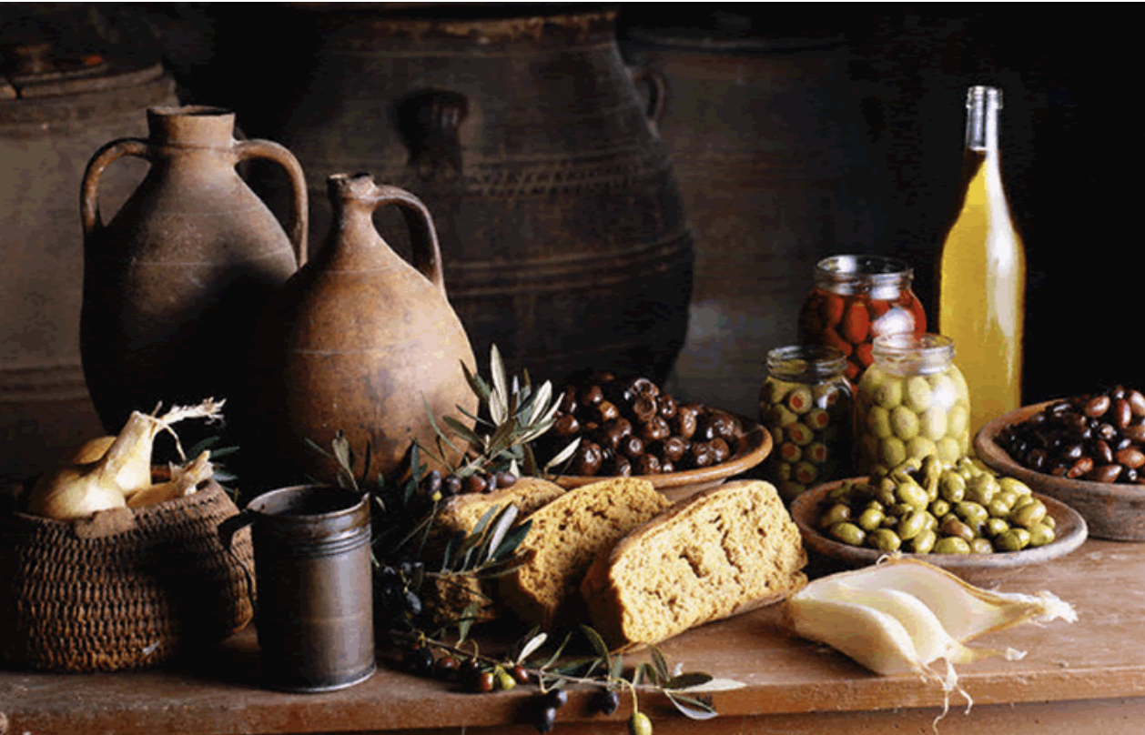 Ancient greek food delicious and nutritious dishes.